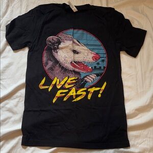 Bella Canvas Black Tee with Opossum Graphic